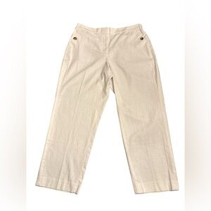 J Crew Factory women Linen-cotton blend sailor pant lightweight White Sz 14 NWT